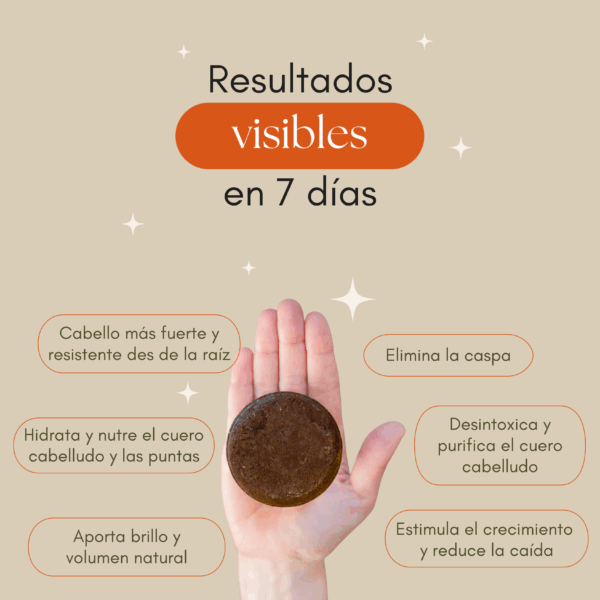 resultados visibles en 7 días con el champú de shikakai tu pelo crece más rapido y se mantiene limpio mas días Set Ritual de Belleza Ancestral