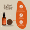 set ritual de belleza ancestral con elixir ancestral y champú ayurvédico de shikakai 100% natural libre de tóxicos sin fragancias sin sulfatos sin parabenos cruelty free Set Ritual de Belleza Ancestral